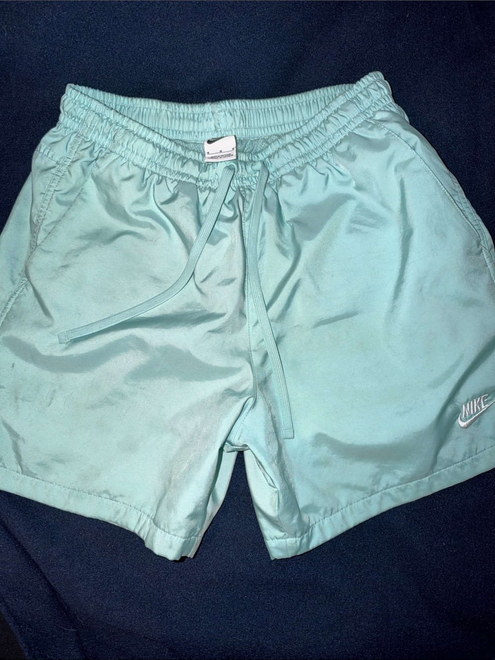 Nike Men’s Light Blue/Mint Athletic Shorts with Drawstring Waist